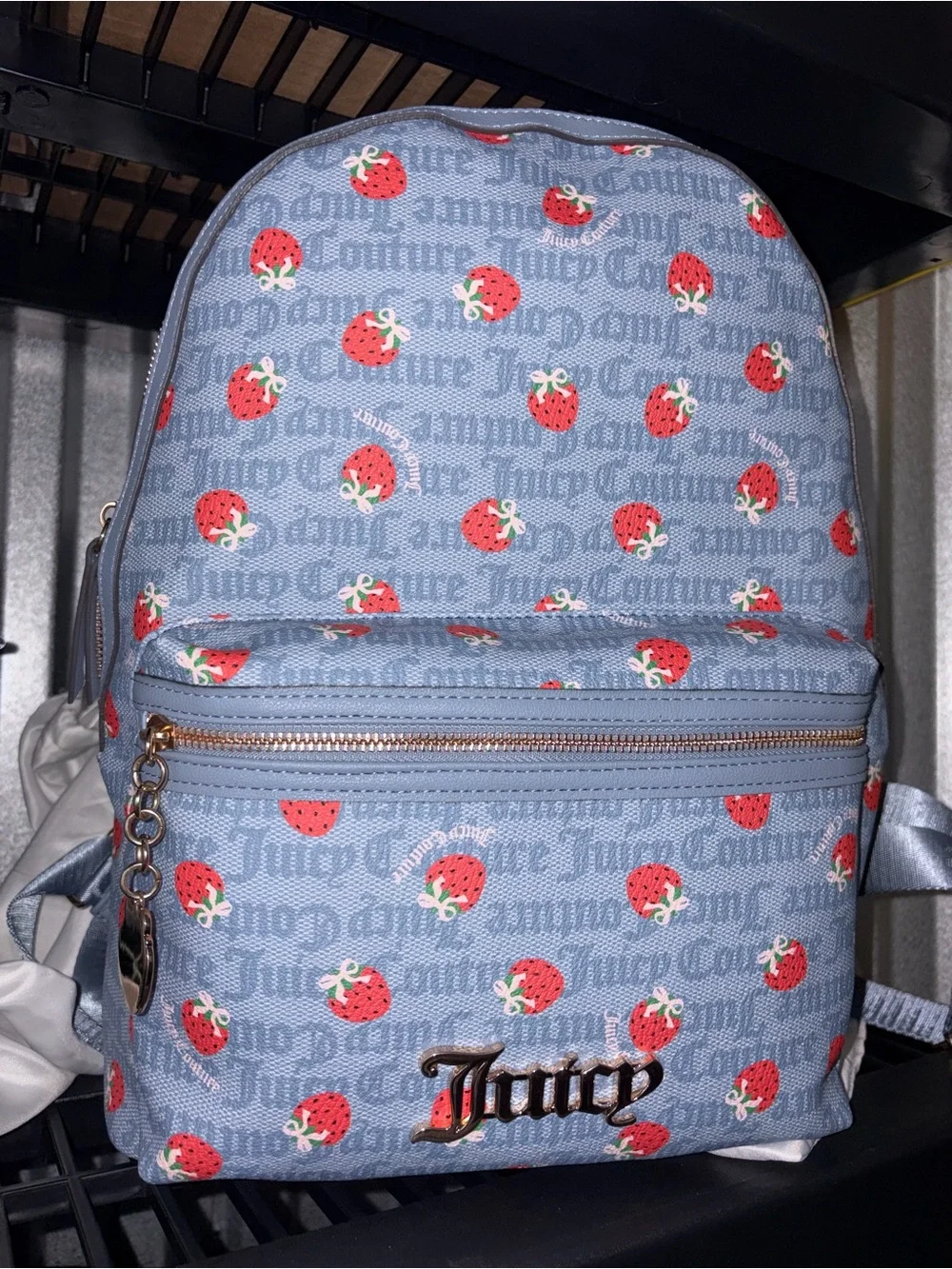 Juicy Couture Blue Strawberry Print Backpack